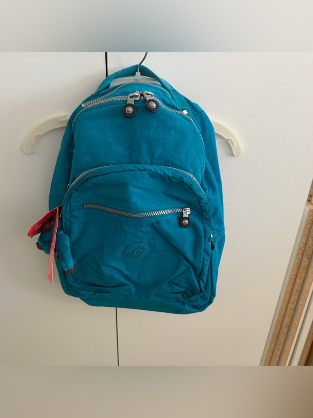 Kipling Turquoise Extra Large 17" Laptop Backpack Zip Pockets & Storage - Rare